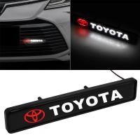 ราคา ด้วยไฟ LED รถกระจังหน้าสัญลักษณ์ป้ายสติ๊กเกอร์ With LED light Car Front Grille Emblem Badge Stickers For Toyota Camry Altis Vigo Fortuner CHR Vios Yaris Ativ Hilux REVO Avanza sienta hiace commuter in