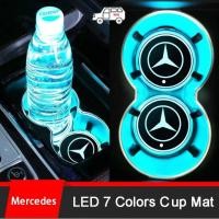 ราคา น้ำรถยนต์รถไฟเหาะรถปก Groove จ้าน้ำถ้วยผัดไฟ LED ที่มีสีสัน for Mercedes Benz W203 W210 W211 W124 W202 W204 AMG E300L E300L S Class C Class c180 glk300 cls clk slk (7282216837)