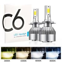 ราคา หลอดไฟตัดหมอก H4 H7 H11 H1 HB3 9005 9006 HB4 COB C6 LED สำหรับติดรถยนต์ (6807432948)