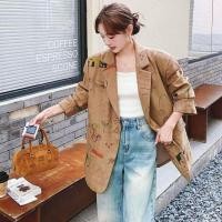 ราคา C93 เสื้อสูทเบเซอสีน้ำตาลแต่งลายกรากฟิก พร้อมส่ง งานเกรดอย่างดี (53701052353)