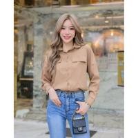 ราคา F28 เชิ้ตแขนยาวกระเป๋าหลอกน้ำตาล (29805531849)