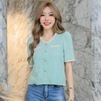 ราคา F88 เสื้อทวิชแขนสั้นเขียวน่ารักๆ (28755520547)