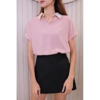 ราคา D30 เสื้อแขนสั้นสีชมพูปกครีม (27201472523)