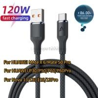 ราคา LKY9 120W Super Fastชาร์จประเภทCสายไนลอนถักข้อมูลสายไฟQuick ChargeสําหรับHuawei P60 P60Pro mate 6x Mate80Pro Samsung S21 S25Fe S23 S25Ultra USB C Fast Chargerสาย (56359694000)