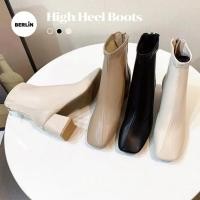 ราคา รองเท้าบูท ส้นสูง ข้อสั้น มีซิปด้านหลัง สไตล์เกาหลี No 7089 (20174770747)