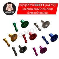 ราคา หมุดชุดสี กิ๊ฟล็อคชุดสี งาน CNC PCX NMAX AEROX XMAX FORZA LEAD GIORNO FINN SPARK115 I WAVE หมุดยึดชุดสี 1ชุด 6 ตัว (50206487699)