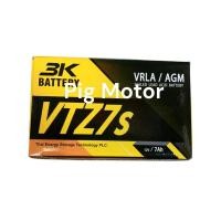ราคา แบตเตอรี่ 12V มอเตอร์ไซค์ ยี่ห้อ 3K VTZ7S 12V7AH แบต มอเตอร์ไซค์ แบตแห้ง PCX CBR150 N MAX AEROX GRAND FILANO CLICK125 (23346386379)