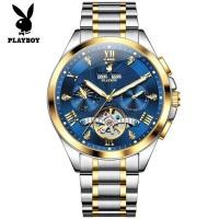 ราคา PLAYBOY 3090 แฟชั่น Casual Mechanical นาฬิกาปฏิทิน Steel Band All Match นาฬิกาผู้ชาย ฟรีกล่องนาฬิกาประณีต (54353189801)