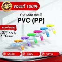 ราคา ก๊อกบอลปากสนาม PVC PP 4 หุน คละสี ก็อกน้ำ PVC (55555000060)