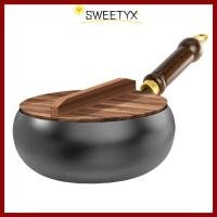 ราคา in stockSWEETYX กระทะ NonStick หม้อเหล็กหล่อที่ไม่เคลือบผิว ทําด้วยมือปลอมพร้อมฝาปิดไม้กระทะจีนเตาแม่เหล็กไฟฟ้าแก๊ส (51351374043)
