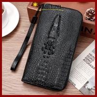 ราคา จัดส่งจากประเทศไทยTABLEZO Long Wallet Card Holder with Wrist Strap Coin Purse Crocodile Pattern Multi function กระเป๋าคาดเอวชาย (51456846147)