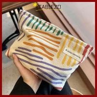 ราคา in stockTABLEZO Travel Cosmetic Bag Fashion Women Striped Makeup Pouch Corduroy Clutch Bag Clash Color Beauty Storage Cases (51056833953)