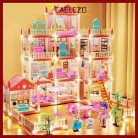 ราคา TABLEZO Dream DollHouse Castle ของขวัญวันเกิดประกอบ Villa Princess Castle พร้อมไฟ LED Assembly บ้านของเล่นอาคารวิลล่าใหญ่ DIY Miniatures Dollhouse (26290483117)