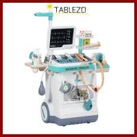 ราคา TABLEZO ชุดหมอเด็ก รถเข็นสถานีมือถือจําลอง ชุดของเล่นสถานีหมอ เครื่องมือแพทย์หูฟังชุดของเล่นหมอเด็กชายและเด็กหญิง (43564480946)
