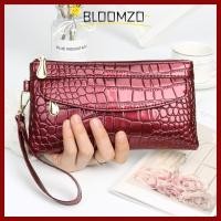 ราคา BLOOMZO กระเป๋าสตางค์หนังแฟชั่นสำหรับสุภาพสตรี ออกแบบซิปคู่ สีแดง (43379919112)