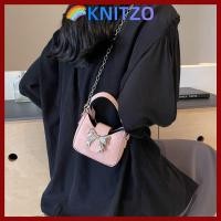 ราคา กระเป๋าสะพายไหล่ KNITZO แบบหนังPU มีสายโซ่และโบว์ตกแต่ง ขนาดเล็กสำหรับผู้หญิง (57659546908)
