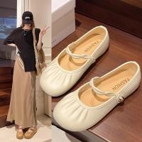 ราคา นุ่มสุด สวมใส่สบาย รองเท้าแมรีเจน แฟชั่นสไตล์ฝรั่งเศส รองเท้าผู้หญิงเรียบ ดีไซน์สายรัดข้อเท้า หนังนิ่ม เดินสบาย ยอดนิยม (55205185456)
