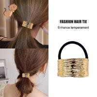 ราคา ผ้าผูกผมสีทองและสีเงิน ผ้าผูกผมไร้รอยต่อโลหะผสมที่ทันสมัยและหลากหลาย ยางรัดผมผีเสื้อ ยางรัดผมผมหางม้า (51410015066)