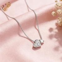 ราคา สร้อยคอรูปหัวใจคู่เพทายจี้รูปหัวใจกระดูกไหปลาร้าโซ่เครื่องประดับ (50009431848)