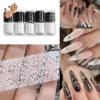 ราคา ลูกไม้เล็บฟอยล์สีขาวและสีดําเล็บโอนฟอยล์ดอกไม้เล็บฟอยล์ ง เอแคลส์ ฟอยล์โฮโลแกรมสําหรับเล็บสติกเกอร์แต่งเล็บสําหรับ ทําเอง เล็บอะคริลิตกแ (50810003935)