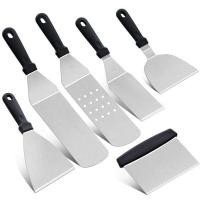 ราคา ชุดเครื่องมือ 6 ชิ้น เกรียง ผัด ตะหลิวญี่ปุ่น ตะหลิวทำเทปันยากิ spatula ไม้พายสแตนเลส ไม้พายทำอาหาร BBQ แคมป์ปิ้ง อุปกรณ (48359924437)