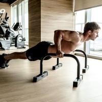 ราคา บาร์หกสูง บาร์คู่ Push Up Stand Bar บาร์คู่ตั้งพื้น แกนเหล็ก แข็งแรง มั่นคง LEBERT EQUALIZER (53159745851)