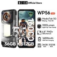ราคา สต็อกท้องถิ่น OUKITEL WP56 5G 36GB 512GB 16000mAh 45W Fast Chraging 1000Lumen Camp Light 128dB ลําโพง Handphone 6 8 FHD 120Hz Resfersh Rate จอแสดงผล 108MP 2MP กล้อง Android 15 5G โทรศัพท์มือถือ (41011