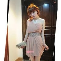 ราคา ชุดราตรีสั้นสีครีมออกพีชมือสอง (53908658780)