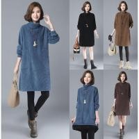 ราคา พร้อมส่ง 4 สีจ้า เดรสกันหนาวลูกฟูก ใส่สบายจ้า (6110354549)