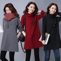 ราคา พร้อมส่ง 2 สีจ้า เดรสกันหนาวทรงเอ (1959854262)