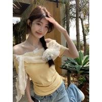 ราคา BANKO สลิมฟิตเอวแคบสำหรับผู้หญิง ลายลูกไม้สีเหลือง เหมาะกับฤดูร้อน (42480330924)