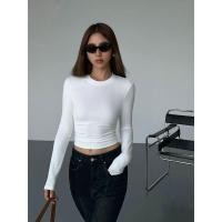 ราคา BANKO เสื้อยืดแขนยาวคอกลมสีขาว สไตล์เกาหลี ฟิตพอดีตัว เหมาะสำหรับฤดูใบไม้ผลิ (57756583387)