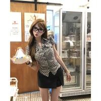 ราคา BANKO เสื้อเชิ้ตแขนสั้นลายสก๊อตสีน้ำเงิน สไตล์เกาหลี สำหรับฤดูร้อน (55858002523)