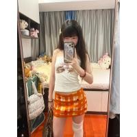 ราคา BANKO กระโปรงเอวสูงสไตล์ย้อนยุคสีส้ม ดีไซน์เซ็กซี่สำหรับฤดูร้อน (55658878585)