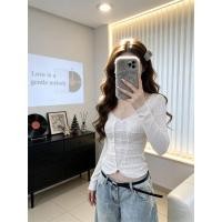 ราคา BANKO เสื้อยืดแขนยาวสำหรับผู้หญิง สไตล์เกาหลี ลายลูกไม้สีขาวโปร่ง (54307689133)