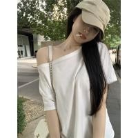 ราคา BANKO กระโปรงเกาหลีใหม่ สไตล์สาวเกาหลี ลายเซ็กซี่ไหล่เฉียงสีขาวยาวสั้น (48808022550)