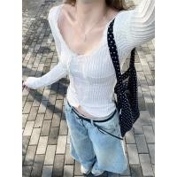 ราคา BANKO เสื้อยืดแขนยาวสตรี สไตล์เกาหลีฤดูใบไม้ผลิ ลายลูกไม้สีขาว พอดีตัว (46607710739)