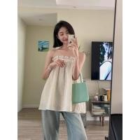 ราคา BANKO Camisole สีพิมมาเวล แบบ off the shoulder สไตล์ฝรั่งเศส สำหรับสาวๆ ในหน้าร้อน (45156632350)