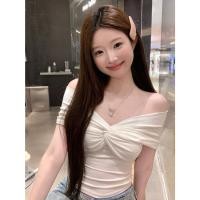 ราคา BANKO เวอร์ชั่นเกาหลีผู้หญิงฤดูร้อนไหล่เดียวKinkสีดําเสื้อยืดแขนสั้นทรงเข้ารูป (44350221776)