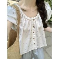 ราคา BANKO เกาหลีรุ่นผู้หญิงฤดูร้อนหลวมลูกไม้ลูกไม้หักดอกไม้ฟองแขนเสื้อ (41053570132)