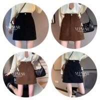 ราคา พร้อมส่ง กระโปรงสั้น ทรงเอ ผ้าลูกฟูก มีซับใน แฟชั่นสไตล์ มินิมอล Clothing Women (24097558766)