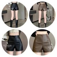 ราคา พร้อมส่ง กางเกงหนัง ขาสั้น รัดรูป เอวสูง แฟชั่นสไตล์สาวเท่ เสื้อผ้า Clothing (41275309439)
