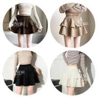 ราคา Kaekai พร้อมส่ง กระโปรงสั้นลูกฟูก เอวสม็อค ทรงขนมชั้น เลเยอร์ 2 ชั้น สไตล์เกาหลี มีซับใน เอวยืดเยอะ ใส่สบายมาก (57550909719)