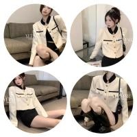 ราคา พร้อมส่ง เสื้อคลุม คาร์ดิแกน แขนยาว ผ้าไหมพรม คอจีน งานกระดุมทอง แฟชั่น ผู้หญิง Clothing Women (29443238049)