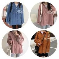ราคา พร้อมส่ง เสื้อกันหนาวผ้าลูกฟูก เสื้อแจ็คเก็ต เชิ้ตลูกฟูก แขนยาวคอปก คลุมกันแดดผู้หญิง เกาหลี Clothing Lady (29893766867)