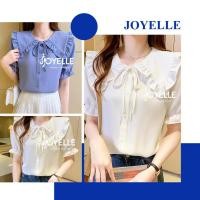 ราคา เสื้อแขนสั้น คอบัว เนื้อผ้าชีฟอง รุ่นติดกระดุม ดีเทลมีเชือกผูกโบว์ด้านหน้า น่ารักมาก มีซับใน ทรงสวยโซคิ้ว สำหรับสาวหวาน (49600942125)