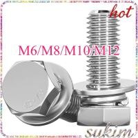 ราคา น็อต หกเหลี่ยม ติดแหวนสปริง ติดแหวนอีแปะ ติดแหวนสปริง สแตนเลส316 M6 M8 M10 M12 SUKIM 1 (47605790589)