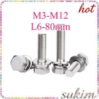 ราคา น็อต หกเหลี่ยม ติดแหวนสปริง ติดแหวนอีแปะ ติดแหวนสปริง สแตนเลส304 M3 M12 SUKIM 1 (45706499325)