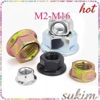 ราคา หัวน็อต ตัวเมีย เกลียวมิล หยาบ Hexagon Insert Lock Nut สังกะสีสีขาว สังกะสีดำ นิกเกิลดำ ชุบนิกเกิล ป้องกันหลวม M2 M2 5 M3 M4 M5 M6 M8 M10 M12 M14 M16 SUKIM 1 (29894225014)