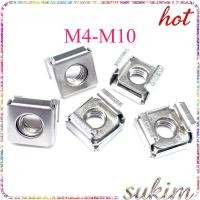 ราคา Cassette Nut Cage Floating Nut Square Snap Cabinet ชุบนิกเกิล M4 M5 M6 M8 M10 SUKIM (49256076717)